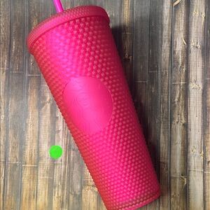 Starbucks Summer 2021 Limited Edition Hot Pink Studded Tumbler 24 ounce